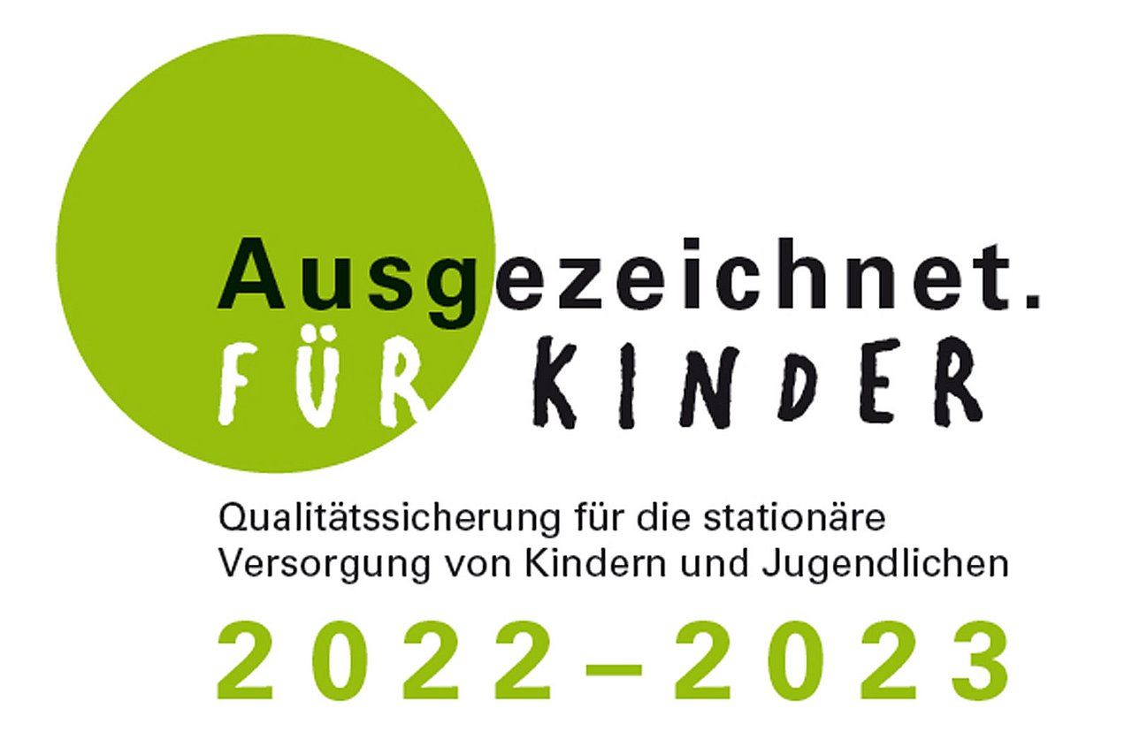 Ausgezeichnet für Kinder 2022 - 2023 Qualitätssicherung für die stationäre Versorgung von Kindern und Jugendlichen